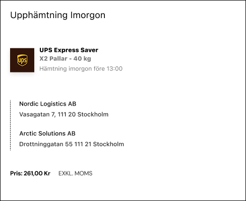 Download labels and await pickup